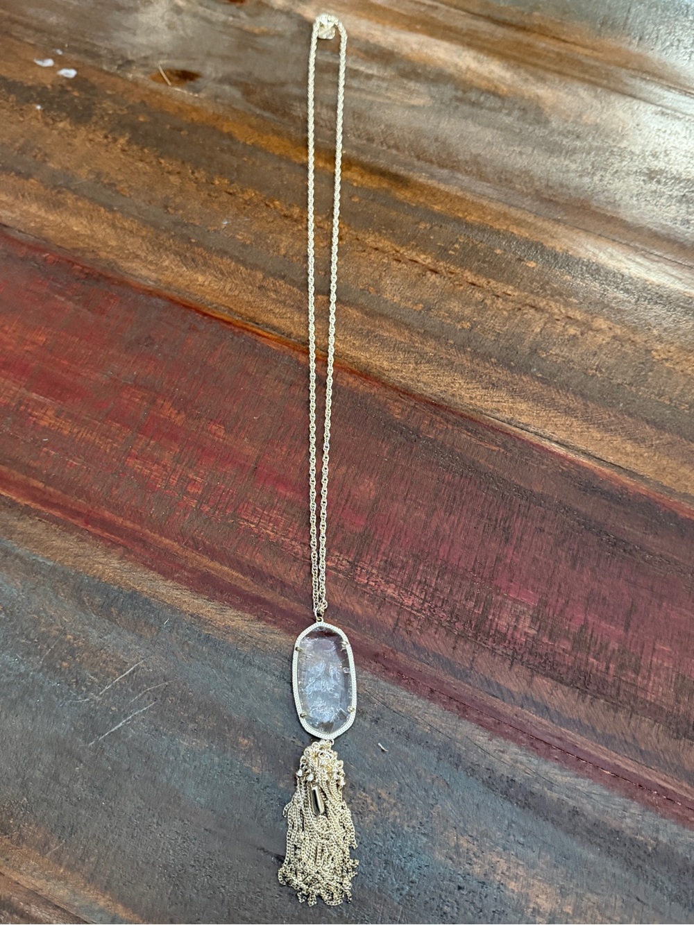Kendra Scott Tassel Pendant Necklace with Light Stone